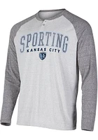 Concepts Sport Sporting Kansas City Grey Ledger Long Sleeve Fashion T Shirt
