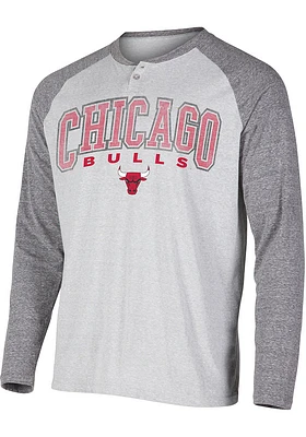 Concepts Sport Chicago Bulls Grey Ledger Long Sleeve Fashion T Shirt