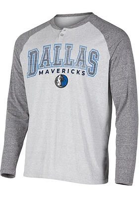 Concepts Sport Dallas Mavericks Grey Ledger Long Sleeve Fashion T Shirt