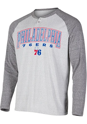 Concepts Sport Philadelphia 76ers Grey Ledger Long Sleeve Fashion T Shirt