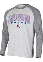 Concepts Sport Philadelphia 76ers Grey Ledger Long Sleeve Fashion T Shirt