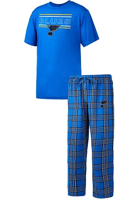 St Louis Blues Mens Blue SS Top and Sleep Pant Set Pants