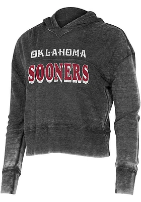 Oklahoma Sooners Womens Charcoal Resurgence Hooded Sweatshirt