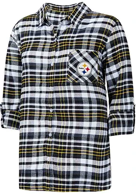 Concepts Sport Pittsburgh Steelers Womens Black Mainstay Loungewear Sleep Shirt