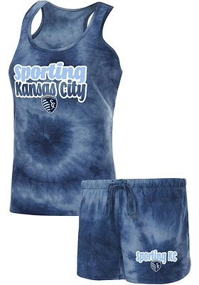 Concepts Sport Sporting Kansas City Womens Navy Blue Billboard PJ Set