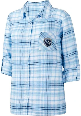 Concepts Sport Sporting Kansas City Womens Light Blue Mainstay Loungewear Sleep Shirt