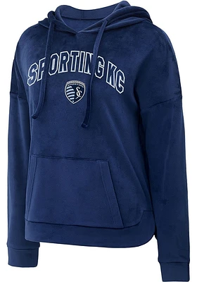 Sporting Kansas City Womens Navy Blue Intermission Hooded Sweatshirt