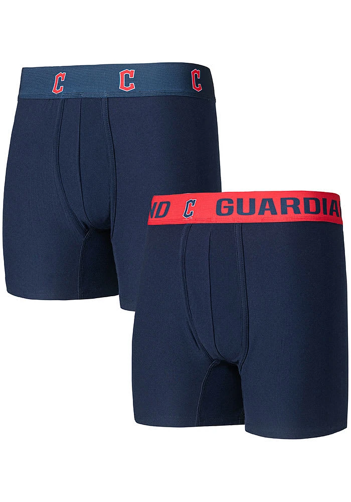 Cleveland Guardians Mens Navy Blue Breakthrough 2pk Boxer Brief Shorts