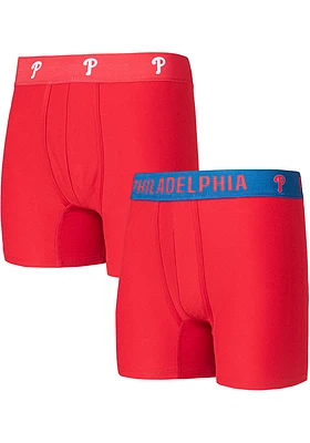 Philadelphia Phillies Mens Red Breakthrough 2pk Boxer Brief Shorts