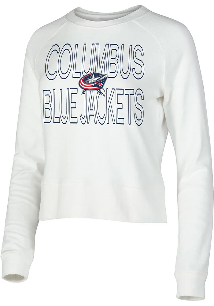 Columbus Blue Jackets Womens White Colonnade Crew Sweatshirt