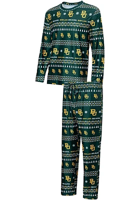 Baylor Bears Mens Green Flurry Matching Set Sleep Pants