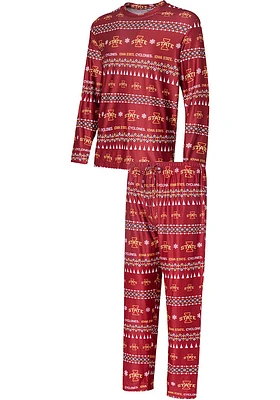 Iowa State Cyclones Mens Cardinal Flurry Matching Set Sleep Pants