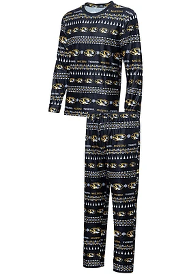 Missouri Tigers Mens Black Flurry Matching Set Sleep Pants