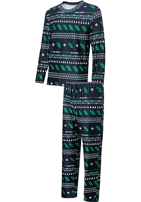 North Texas Mean Green Mens Black Flurry Matching Set Sleep Pants