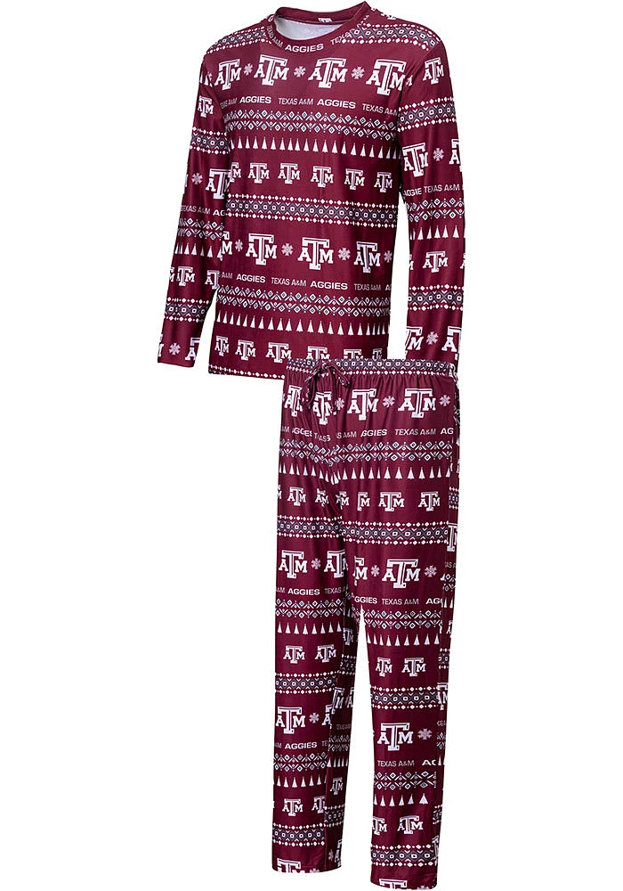 Texas A&M Aggies Mens Maroon Flurry Matching Set Sleep Pants