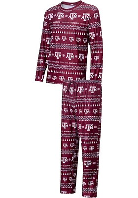 Texas A&M Aggies Mens Maroon Flurry Matching Set Sleep Pants