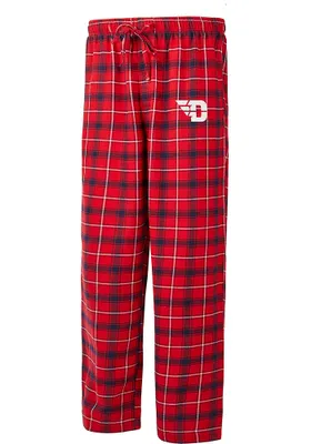 Dayton Flyers Mens Red Ledger Plaid Sleep Pants