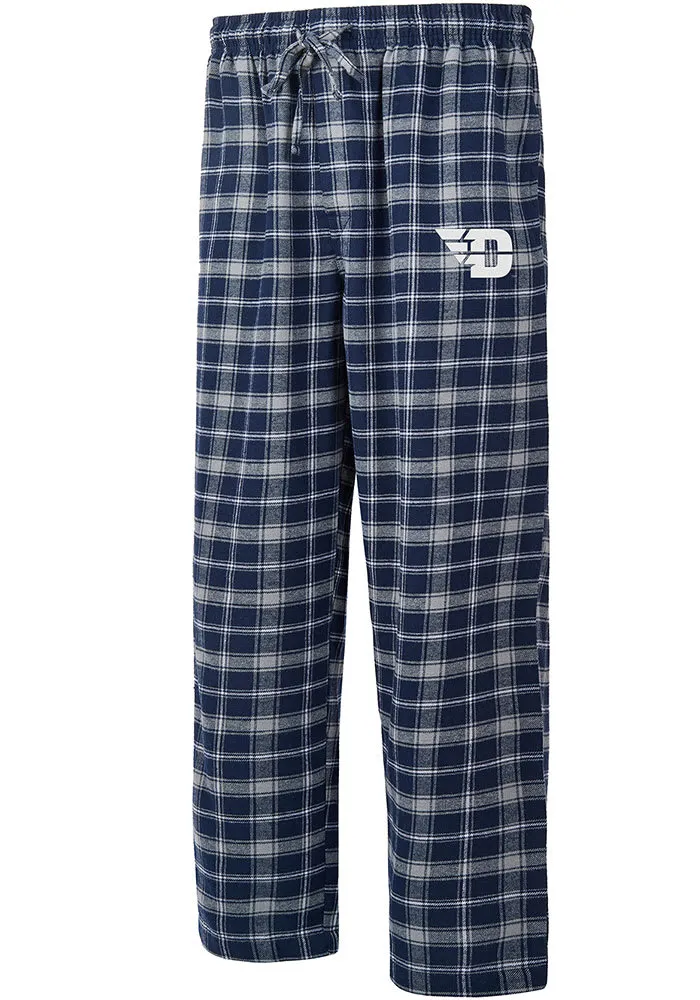 Dayton Flyers Mens Navy Blue Ledger Plaid Sleep Pants