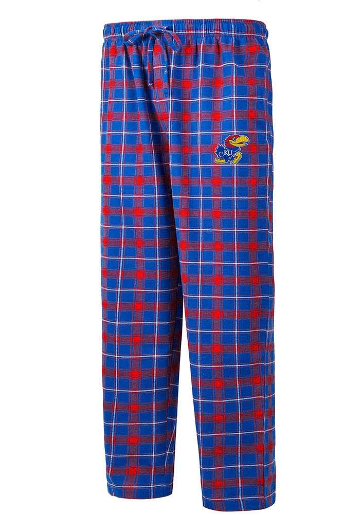Concepts Sport Kansas Jayhawks Mens Blue Ledger Plaid Sleep Pants