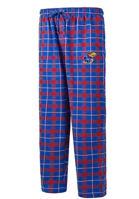 Concepts Sport Kansas Jayhawks Mens Blue Ledger Plaid Sleep Pants