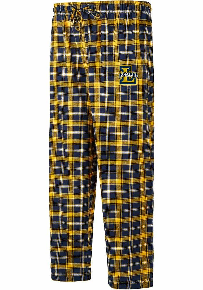 La Salle Explorers Mens Navy Blue Ledger Plaid Sleep Pants