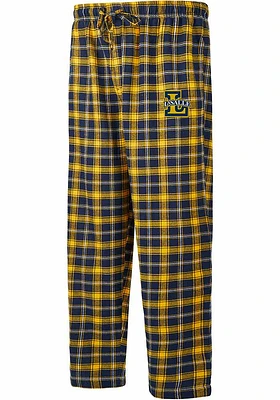 La Salle Explorers Mens Navy Blue Ledger Plaid Sleep Pants