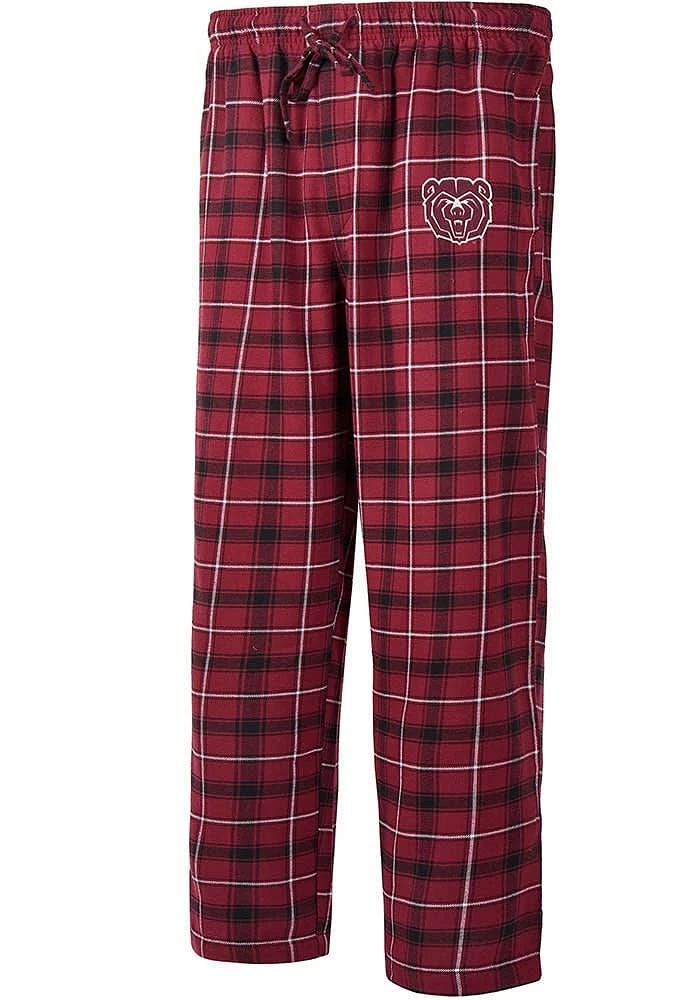 Missouri State Bears Mens Maroon Ledger Plaid Sleep Pants