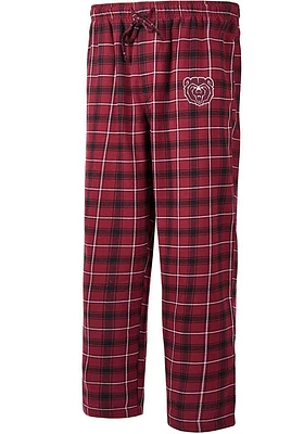 Missouri State Bears Mens Maroon Ledger Plaid Sleep Pants