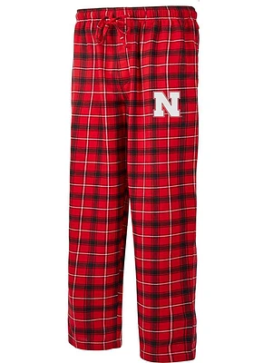 Nebraska Cornhuskers Mens Red Ledger Plaid Sleep Pants