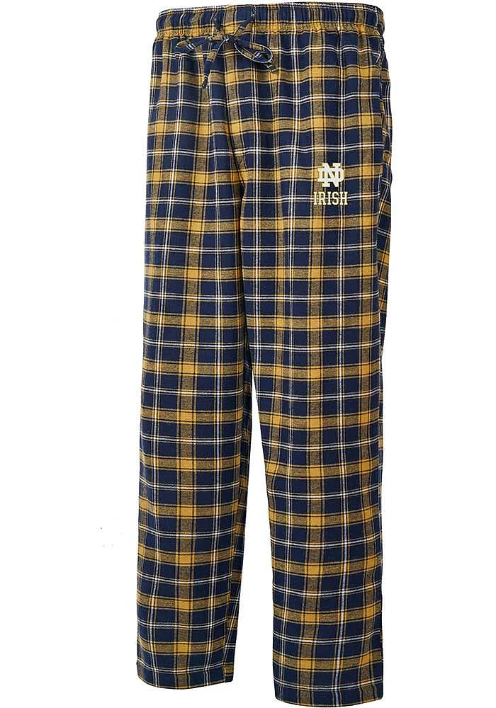 Concepts Sport Notre Dame Fighting Irish Mens Navy Blue Ledger Plaid Sleep Pants