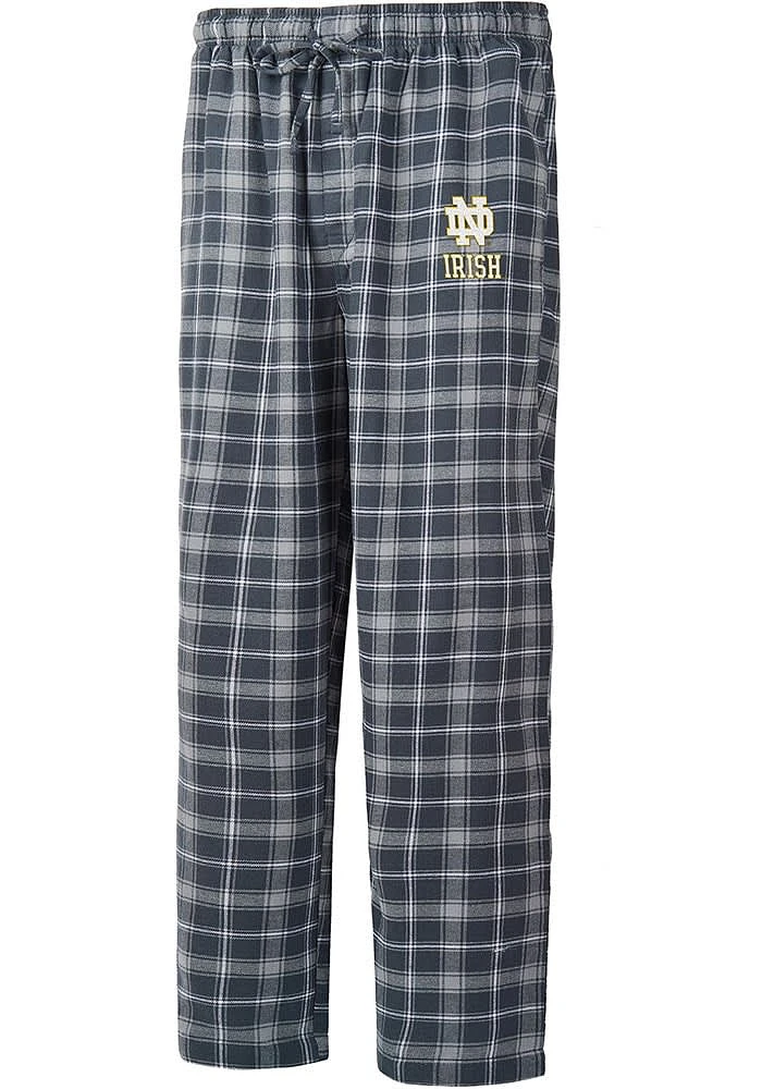 Notre Dame Fighting Irish Mens Charcoal Ledger Plaid Sleep Pants