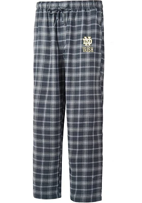 Notre Dame Fighting Irish Mens Charcoal Ledger Plaid Sleep Pants