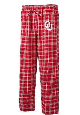 Concepts Sport Oklahoma Sooners Mens Crimson Ledger Plaid Sleep Pants