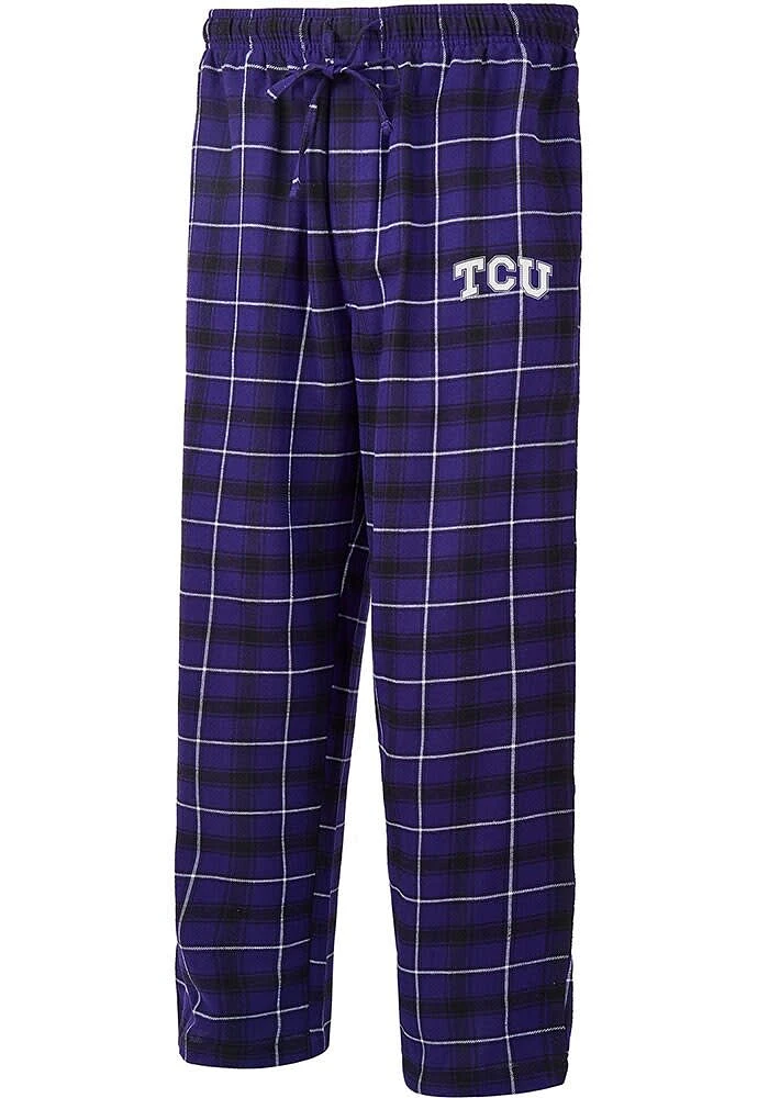 TCU Horned Frogs Mens Purple Ledger Plaid Sleep Pants
