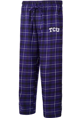TCU Horned Frogs Mens Purple Ledger Plaid Sleep Pants