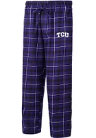 TCU Horned Frogs Mens Purple Ledger Plaid Sleep Pants