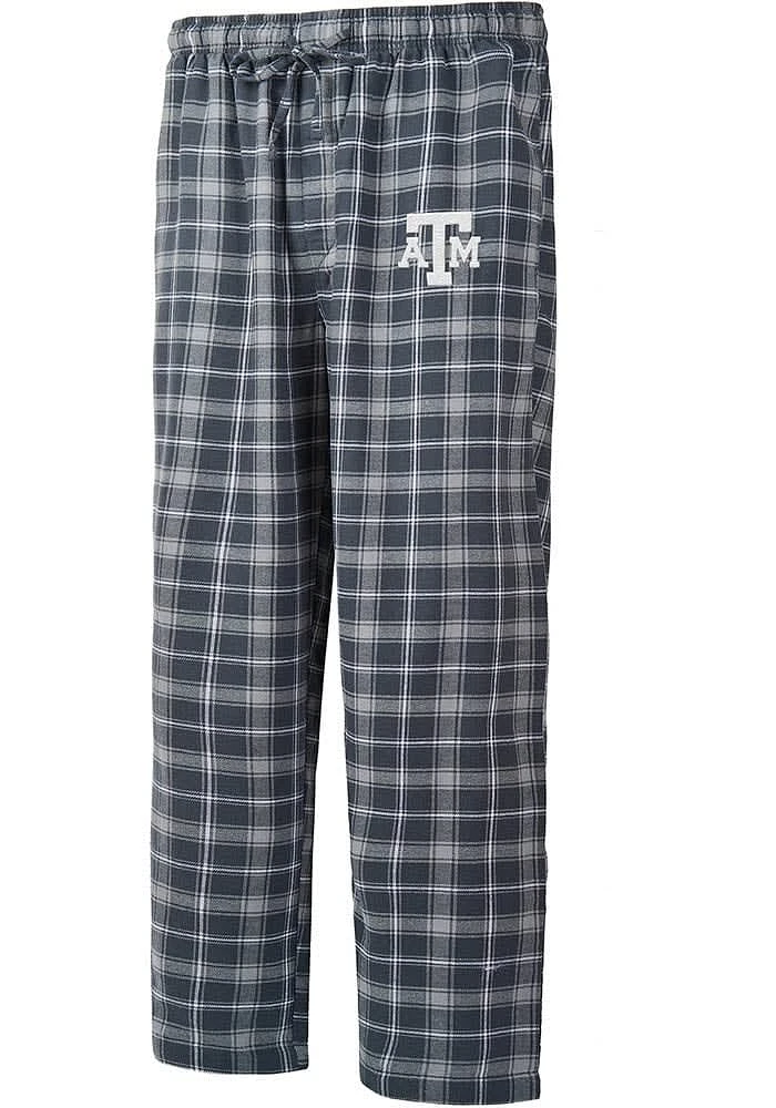 Texas A&M Aggies Mens Charcoal Ledger Plaid Sleep Pants