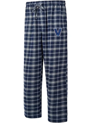 Villanova Wildcats Mens Navy Blue Ledger Plaid Sleep Pants