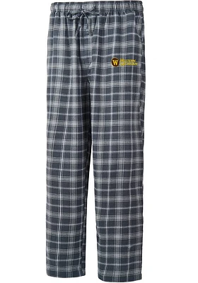 Western Michigan Broncos Mens Charcoal Ledger Plaid Sleep Pants