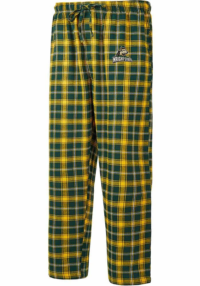 Wright State Raiders Mens Green Ledger Plaid Sleep Pants