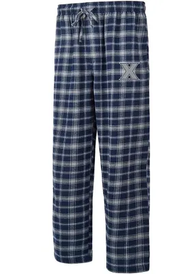 Xavier Musketeers Mens Navy Blue Ledger Plaid Sleep Pants