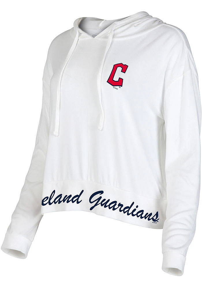 Cleveland Guardians Womens White Accord Hooded Sweatshirt