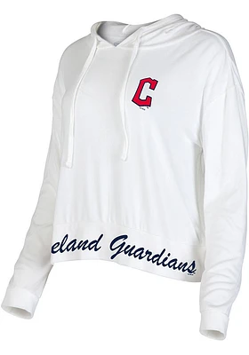 Cleveland Guardians Womens White Accord Hooded Sweatshirt