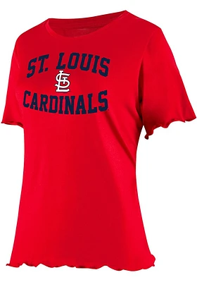 St Louis Cardinals Womens Red Flowy Short Sleeve T-Shirt