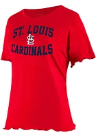 St Louis Cardinals Womens Red Flowy Short Sleeve T-Shirt