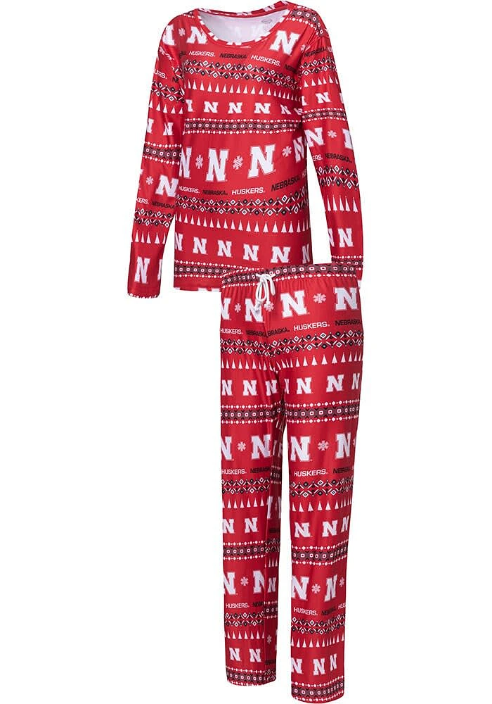 Nebraska Cornhuskers Womens Red Flurry PJ Set