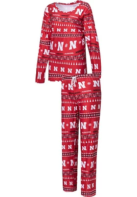Nebraska Cornhuskers Womens Red Flurry PJ Set
