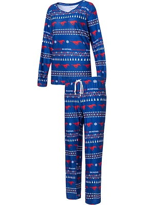 SMU Mustangs Womens Blue Flurry PJ Set