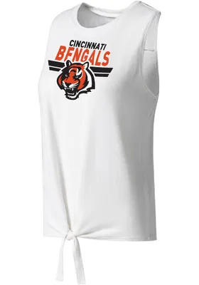 Cincinnati Bengals Womens White Tie Front Tank Top