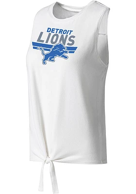 Detroit Lions Womens White Tie Front Tank Top